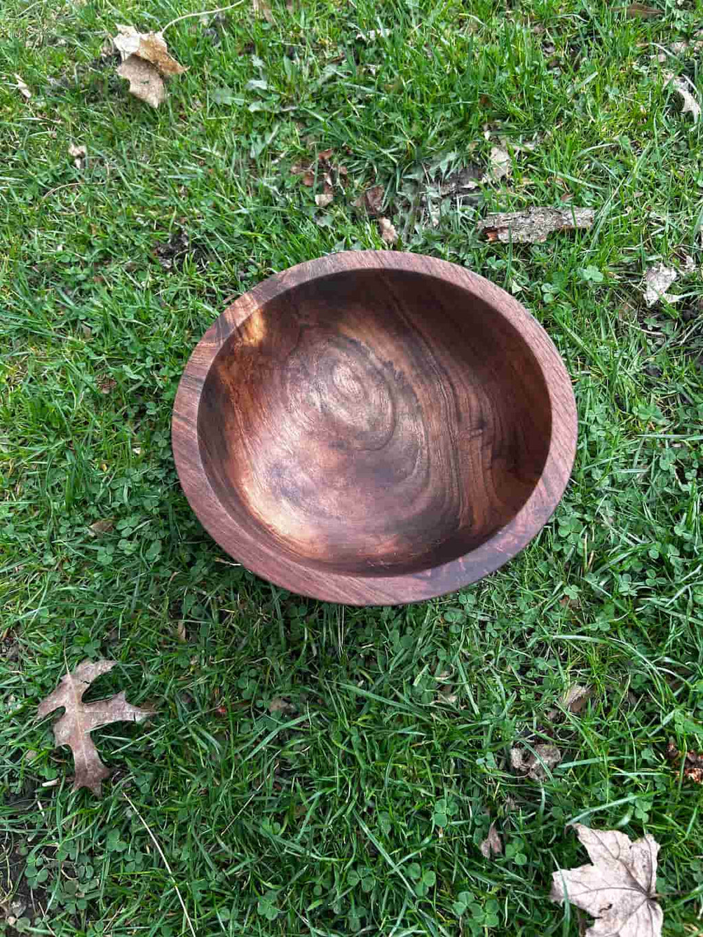 Handmade black walnut wood bowl by Heritage Co.